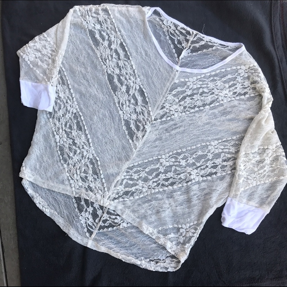 Lush ivory sheer lace top